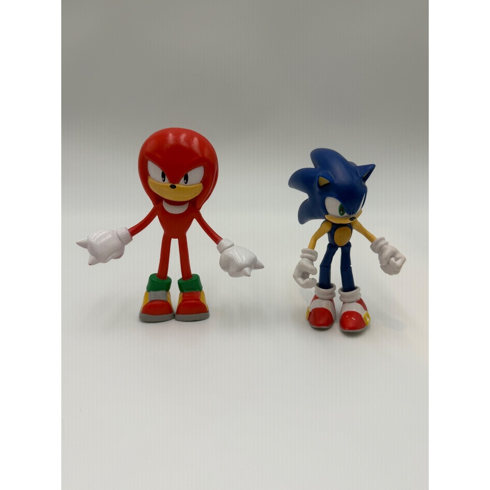 Sonic the Hedgehog & Knuckles Action Figure Set Jakks Pacific Bend-Ems SEGA 4"